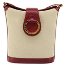 TIFFANY&Co. Shoulder Bag Canvas Beige Gold Auth 146483-13