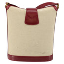 TIFFANY&Co. Shoulder Bag Canvas Beige Gold Auth 146483-2