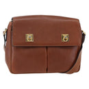 CELINE Shoulder Bag Leather Brown Auth 146484-1