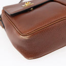 CELINE Shoulder Bag Leather Brown Auth 146484-11