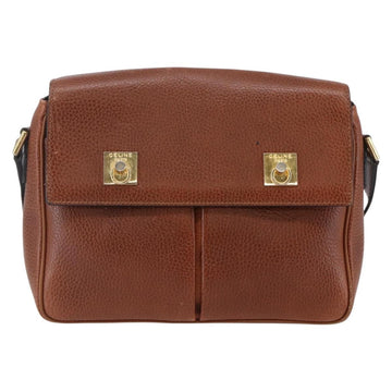CELINE Shoulder Bag Leather Brown Auth 146484 - 0