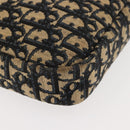 Christian Dior Trotter Canvas Shoulder Bag Navy Gold Auth 146485-10