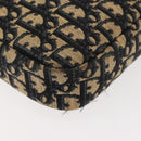 Christian Dior Trotter Canvas Shoulder Bag Navy Gold Auth 146485-15