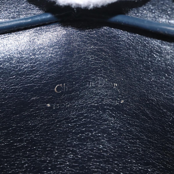 Christian Dior Trotter Canvas Shoulder Bag Navy Gold Auth 146485