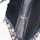 Christian Dior Trotter Canvas Shoulder Bag Navy Gold Auth 146485-12