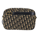 Christian Dior Trotter Canvas Shoulder Bag Navy Gold Auth 146485-13