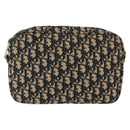 Christian Dior Trotter Canvas Shoulder Bag Navy Gold Auth 146485-2