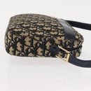 Christian Dior Trotter Canvas Shoulder Bag Navy Gold Auth 146485-4