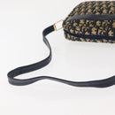 Christian Dior Trotter Canvas Shoulder Bag Navy Gold Auth 146485-8