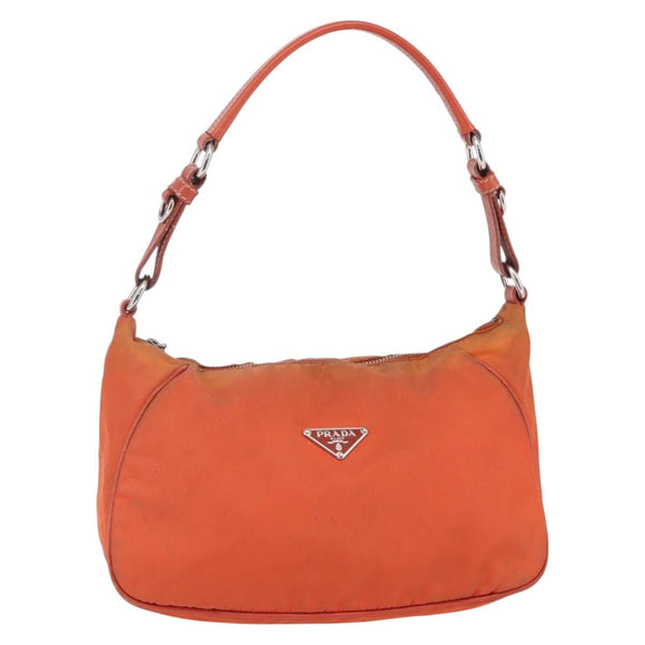 PRADA Shoulder Bag Nylon Orange Auth 146486