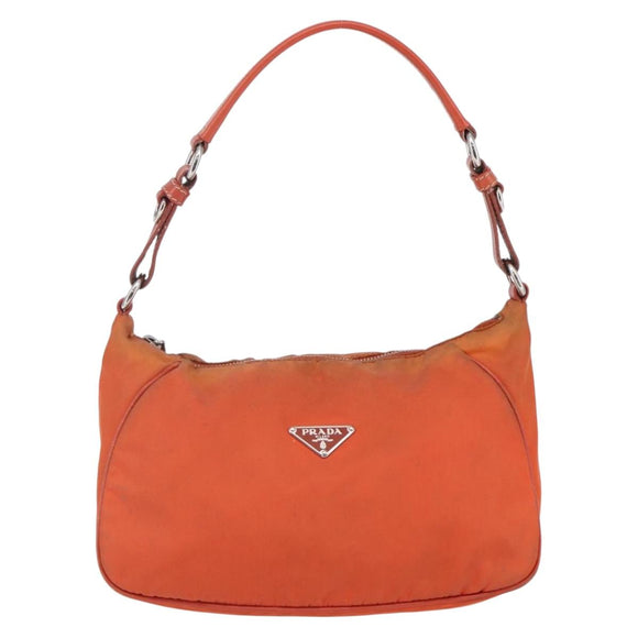 PRADA Shoulder Bag Nylon Orange Auth 146486