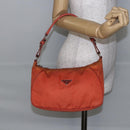 PRADA Shoulder Bag Nylon Orange Auth 146486-23