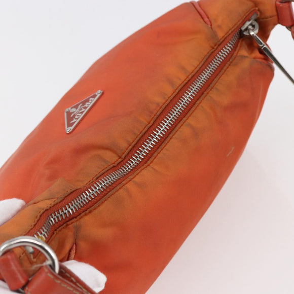 PRADA Shoulder Bag Nylon Orange Auth 146486