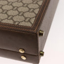 GUCCI GG Plus Supreme Attache Case PVC Beige Gold Auth 146488-14