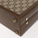 GUCCI GG Plus Supreme Attache Case PVC Beige Gold Auth 146488-9