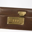 GUCCI GG Plus Supreme Attache Case PVC Beige Gold Auth 146488-10