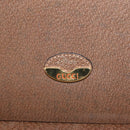 GUCCI GG Plus Supreme Attache Case PVC Beige Gold Auth 146488-18