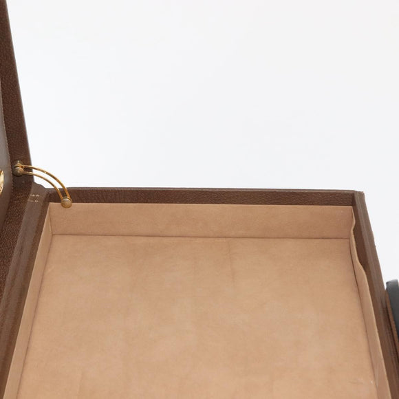 GUCCI GG Plus Supreme Attache Case PVC Beige Gold Auth 146488