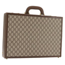GUCCI GG Plus Supreme Attache Case PVC Beige Gold Auth 146488-1