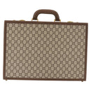GUCCI GG Plus Supreme Attache Case PVC Beige Gold Auth 146488-2