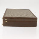 GUCCI GG Plus Supreme Attache Case PVC Beige Gold Auth 146488-4