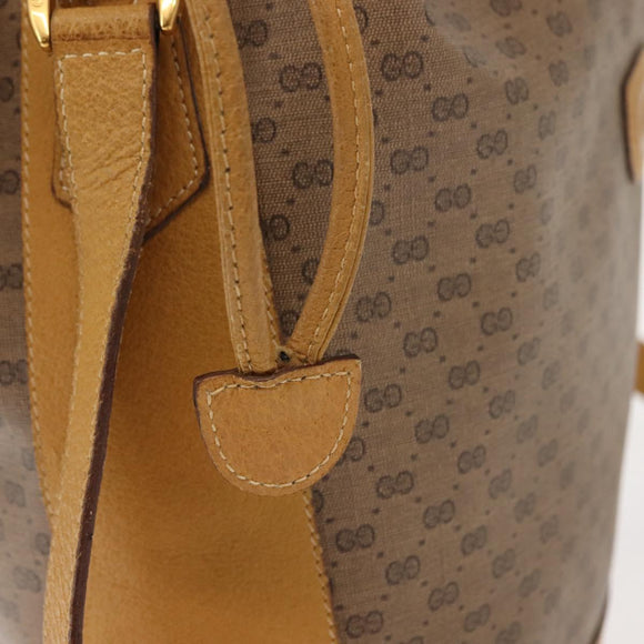 GUCCI Micro GG Supreme Shoulder Bag PVC Beige Gold 001 084 0850 Auth 146489