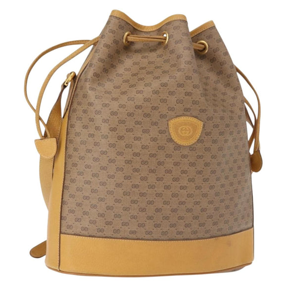 GUCCI Micro GG Supreme Shoulder Bag PVC Beige Gold 001 084 0850 Auth 146489