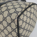 GUCCI GG Supreme Sherry Line Boston Bag PVC Navy Gold 39 02 007 Auth 146490-15