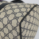 GUCCI GG Supreme Sherry Line Boston Bag PVC Navy Gold 39 02 007 Auth 146490-17