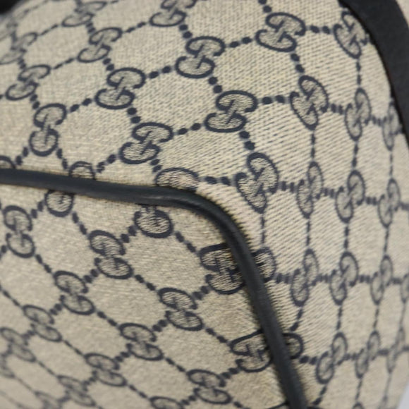 GUCCI GG Supreme Sherry Line Boston Bag PVC Navy Gold 39 02 007 Auth 146490