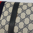 GUCCI GG Supreme Sherry Line Boston Bag PVC Navy Gold 39 02 007 Auth 146490-8