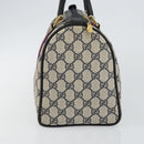 GUCCI GG Supreme Sherry Line Boston Bag PVC Navy Gold 39 02 007 Auth 146490-3