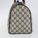 GUCCI GG Supreme Sherry Line Boston Bag PVC Navy Gold 39 02 007 Auth 146490-4