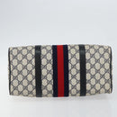 GUCCI GG Supreme Sherry Line Boston Bag PVC Navy Gold 39 02 007 Auth 146490-5