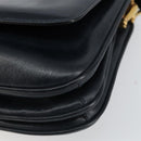 CELINE Horse Carriage Shoulder Bag Leather Navy Auth 146494-9