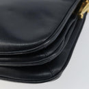 CELINE Horse Carriage Shoulder Bag Leather Navy Auth 146494-15