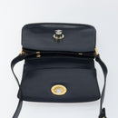 CELINE Horse Carriage Shoulder Bag Leather Navy Auth 146494-10