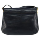 CELINE Horse Carriage Shoulder Bag Leather Navy Auth 146494-2