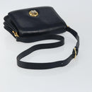 CELINE Horse Carriage Shoulder Bag Leather Navy Auth 146494-7