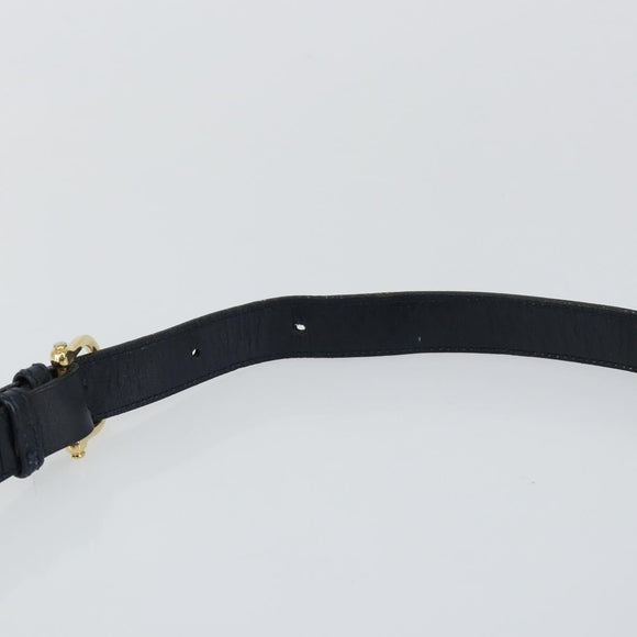 CELINE Horse Carriage Shoulder Bag Leather Navy Auth 146494