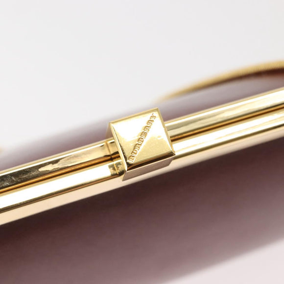 BURBERRY Chain Hand Bag Leather Bordeaux Gold Auth 146495