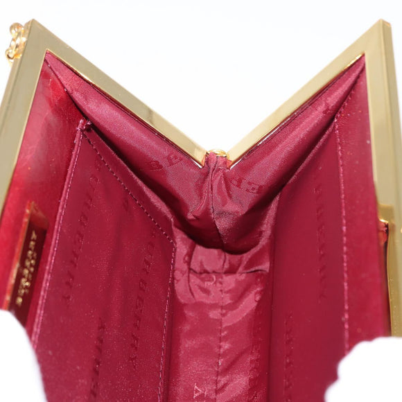 BURBERRY Chain Hand Bag Leather Bordeaux Gold Auth 146495
