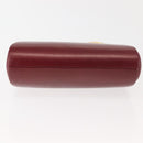 BURBERRY Chain Hand Bag Leather Bordeaux Gold Auth 146495-5