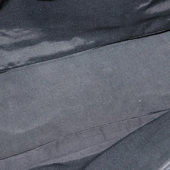 CHANEL Choco Bar Tote Bag Canvas Black Silver CC Auth 146496