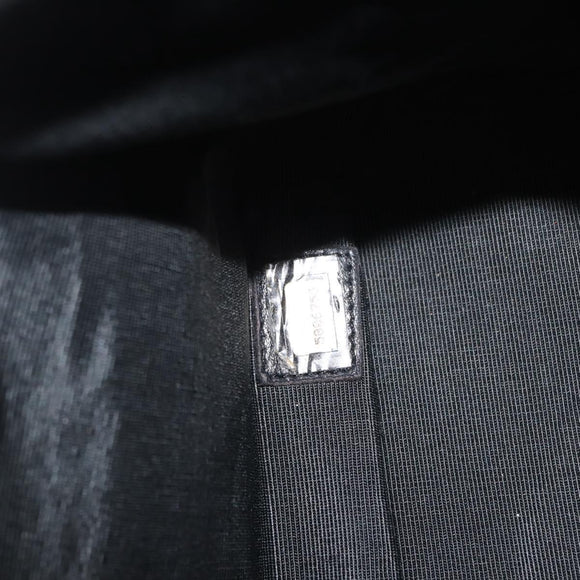 CHANEL Choco Bar Tote Bag Canvas Black Silver CC Auth 146496