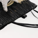 CHANEL Choco Bar Tote Bag Canvas Black Silver CC Auth 146496-6