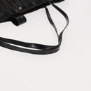 CHANEL Choco Bar Tote Bag Canvas Black Silver CC Auth 146496-7