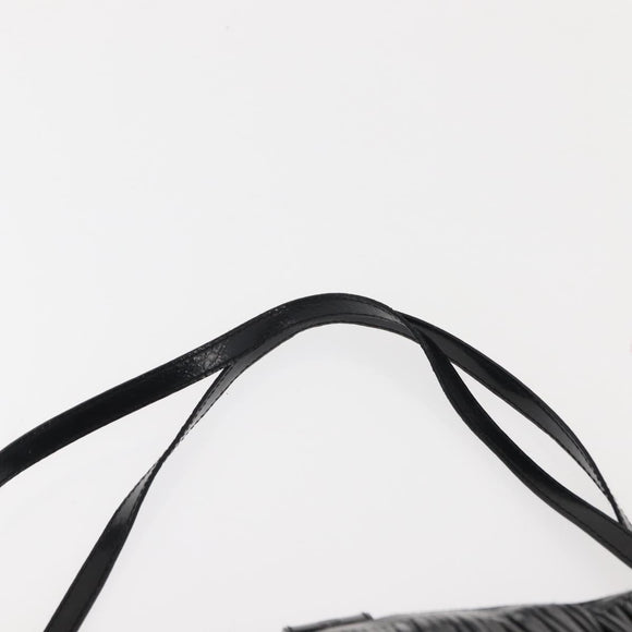 CHANEL Choco Bar Tote Bag Canvas Black Silver CC Auth 146496