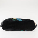 CHANEL Choco Bar Tote Bag Canvas Black Silver CC Auth 146496-9