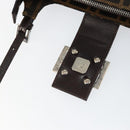 FENDI Zucca Canvas Shoulder Bag Black Brown Auth 146505-19